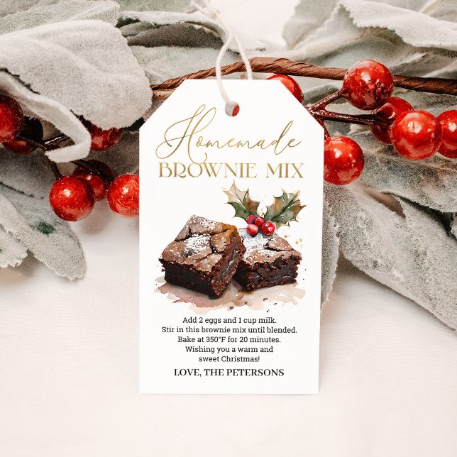 Étiquettes-cadeau Mélange de brownies Noël Friandise des Fêtes (Créateur téléchargé)
