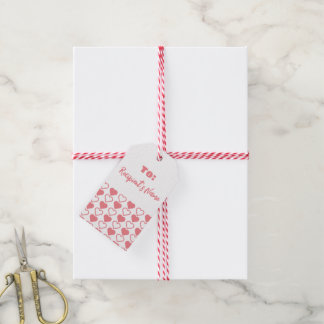 Étiquettes-cadeau Mélange de coeur avec nom