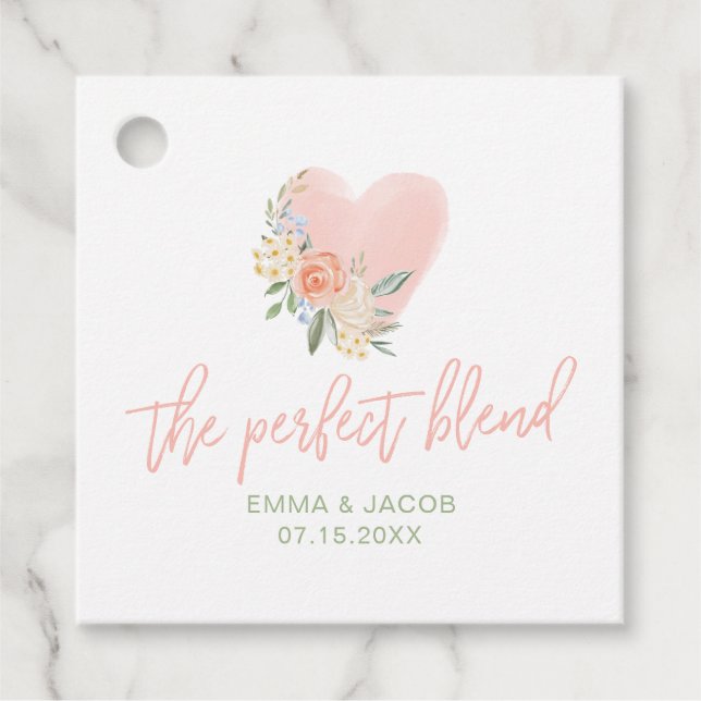 Étiquettes Cadeau Mélange parfait, Mariage de thé ou de café (Devant)