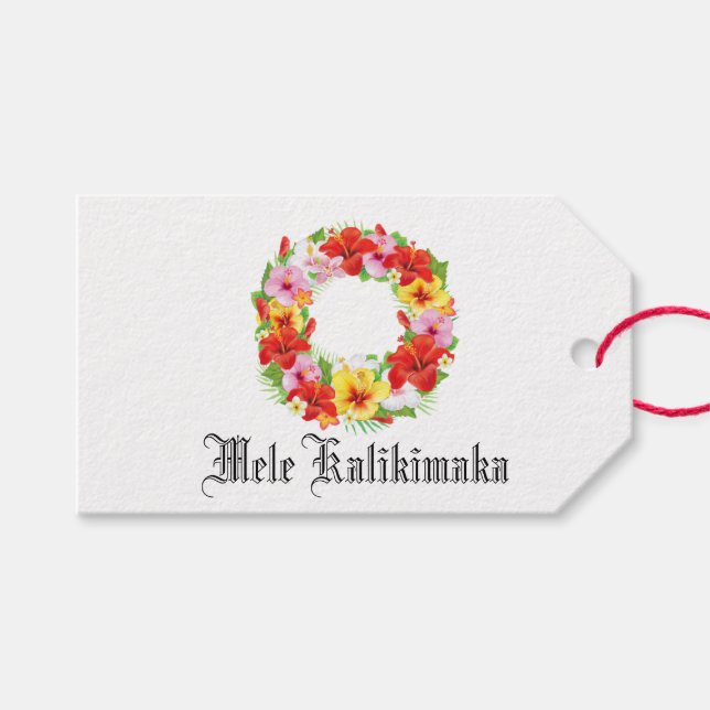 Étiquettes-cadeau Mele Kalikimaka (Devant (Horizontal))