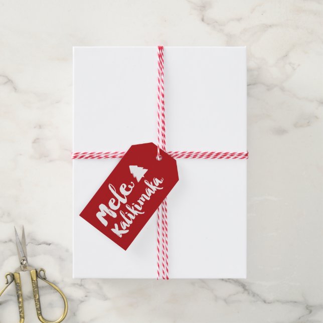 Étiquettes-cadeau Mele Kalikimaka Brève Arbre de Noël (With Twine)