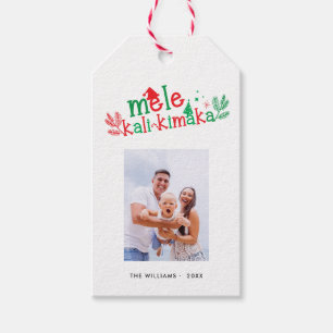 Étiquettes-cadeau Mele Kalikimaka Photo Noël