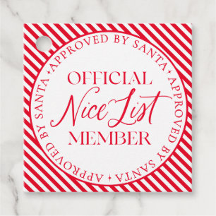 Étiquettes Cadeau Membre De La Liste De Nice Approuvé Par Père Noël 
