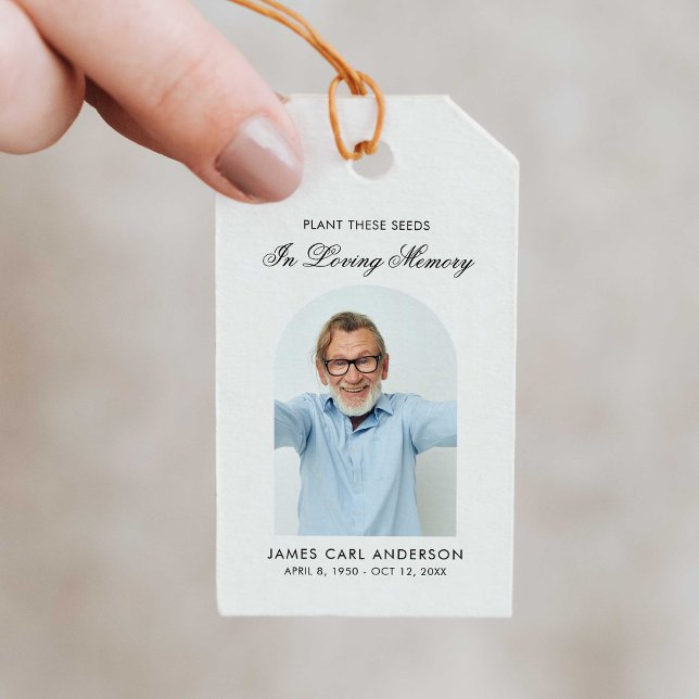 Étiquettes-cadeau Mémorial de pochette de graines En souvenir affect (Créateur téléchargé)