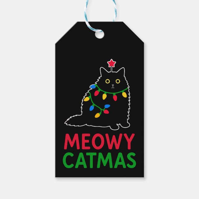 Étiquettes-cadeau Meowy Catmas (Devant)