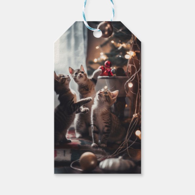 Étiquettes-cadeau Meowy Christmas ! (Devant)