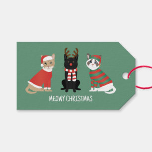 Étiquettes-cadeau Meowy Christmas Cats