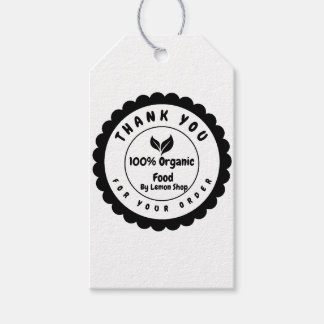 Étiquettes-cadeau Merci 100% Aliments biologiques