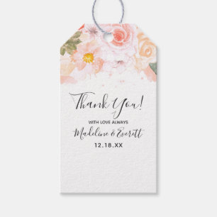 Étiquettes-cadeau Merci à goutte florale Succulents de menthe chic