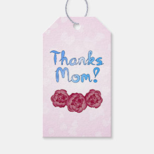 Étiquettes-cadeau Merci à Maman avec Carnation Flower pour la fête d