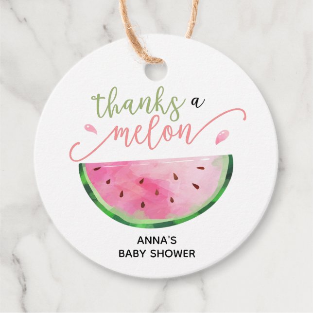 Étiquettes Cadeau Merci à Melon Watermelon Merci (Devant)
