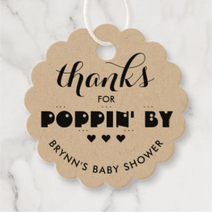 Étiquettes Cadeau Merci à Poppin' By Baby shower Popcorn Favor Ta