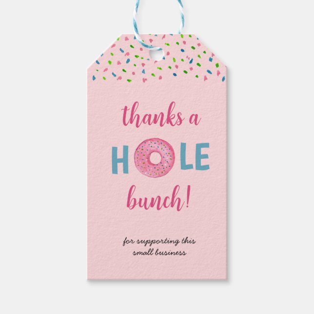 Étiquettes-cadeau 'Merci à un groupe de trous' mignonne beigne d'aqu (Devant)
