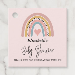 Étiquettes Cadeau Merci Abstrait de Baby shower Rainbow Girl