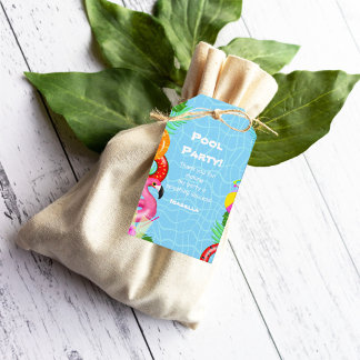 Étiquettes-cadeau Merci Amusants Piscine Fête Naissance