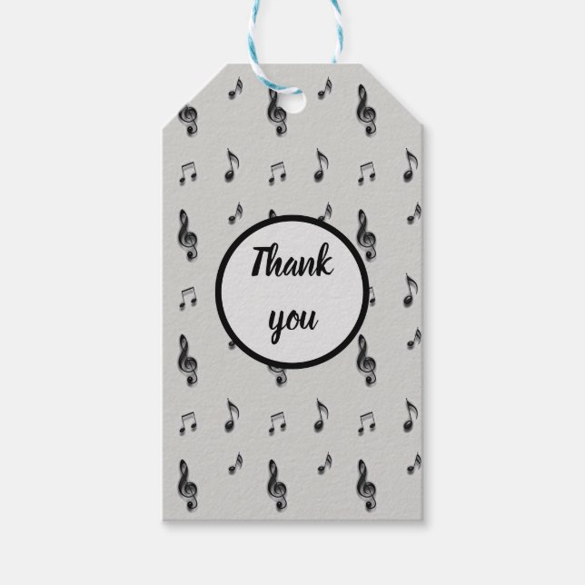 Étiquettes-cadeau Merci Appréciation Musique Enseignant Note musical (Devant)