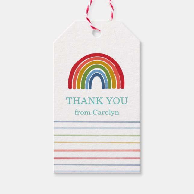 Étiquettes-cadeau Merci arc-en-ciel Favor (Devant)