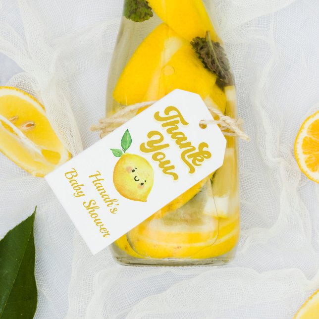 Étiquettes-cadeau Merci Baby shower citron Favoriser (Créateur téléchargé)