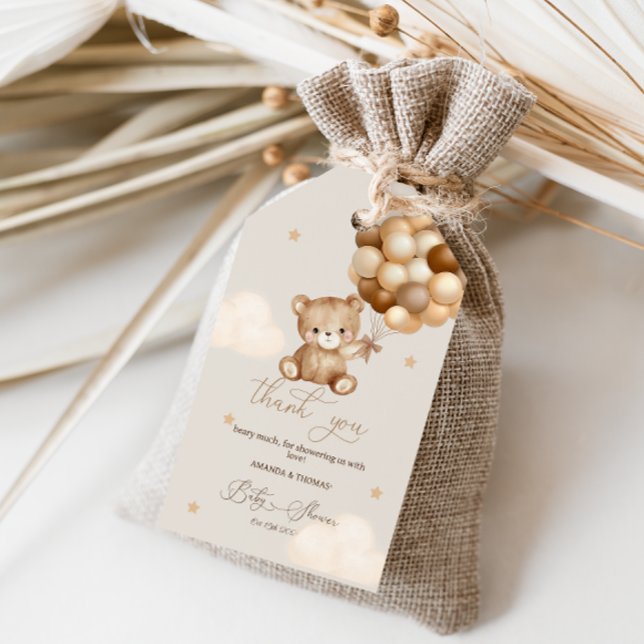 Étiquettes-cadeau Merci Béary Baby shower (Créateur téléchargé)