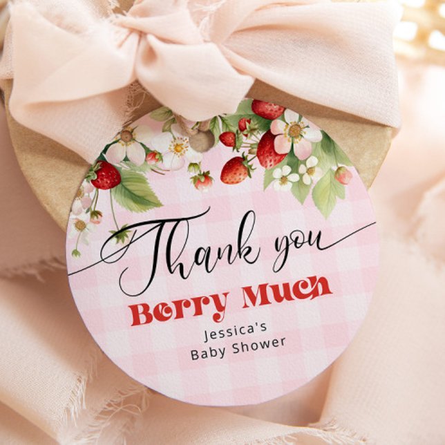 Étiquettes Cadeau Merci beaucoup de fraise Merci (Créateur téléchargé)