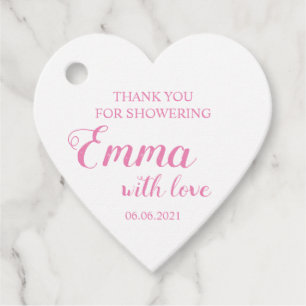 Étiquettes Cadeau Merci Bébé Fille Pour Baby shower De Douche