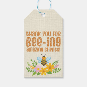 Étiquettes-cadeau Merci Bee Honey Client Appréciation Realtor