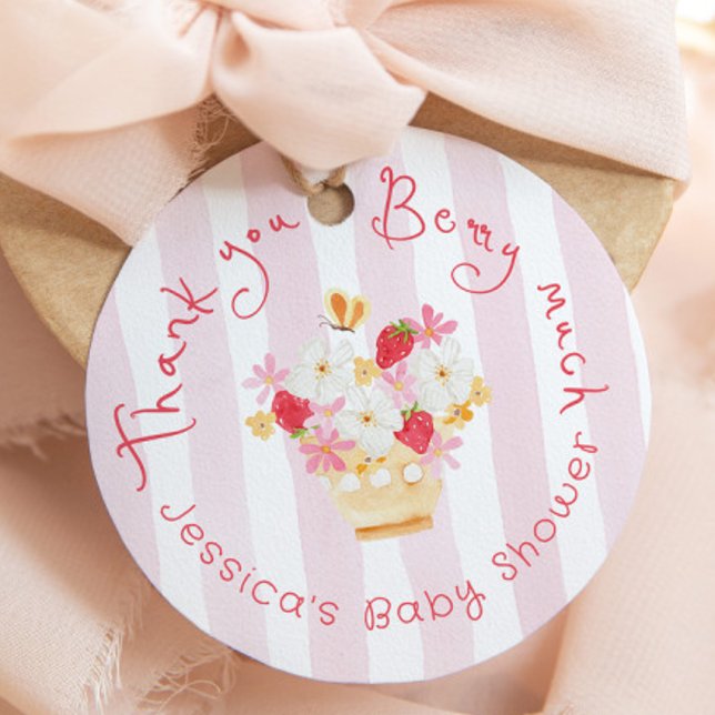 Étiquettes Cadeau Merci Berry Baby shower Whimsical (Créateur téléchargé)