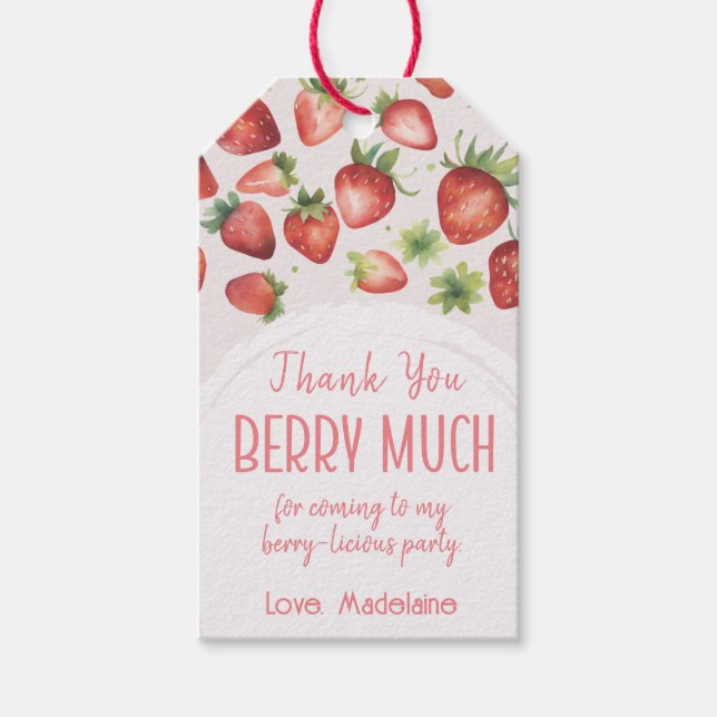 Étiquettes-cadeau Merci Berry Beaucoup 1er Berry Premier Anniversair (Devant)