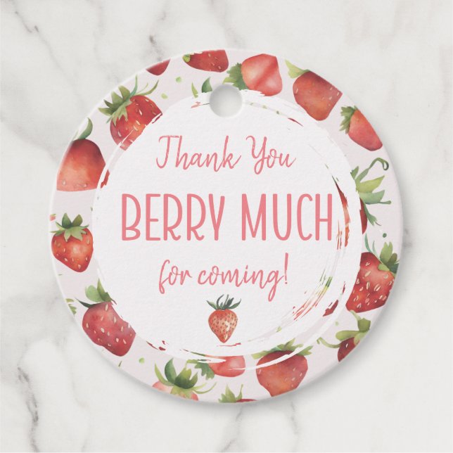 Étiquettes Cadeau Merci Berry beaucoup Berry premier anniversaire (Devant)