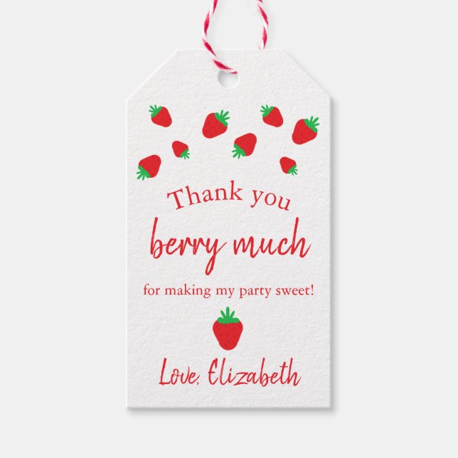 Étiquettes-cadeau Merci Berry Beaucoup de Merci d'anniversaire (Devant)
