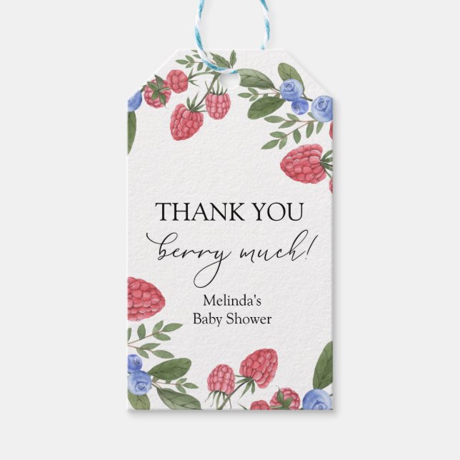 Étiquettes-cadeau Merci Berry beaucoup douche (Devant)