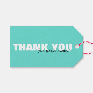 Étiquettes-cadeau Merci bleu Aqua moderne pour votre pendaison de co