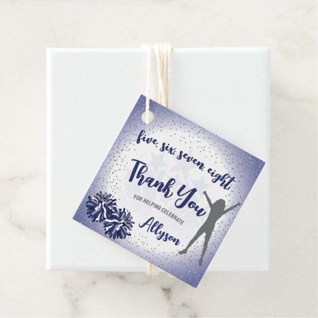 Étiquettes Cadeau Merci bleu marine (En situation)
