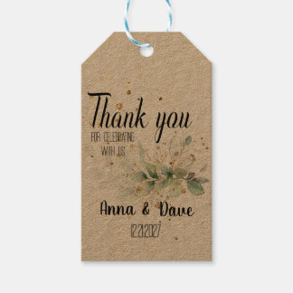 Étiquettes-cadeau Merci Botanique Personnalisé Mariage Favor