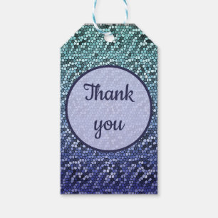 Étiquettes-cadeau Merci Carrelage Mosaïque Bleu Gratitude
