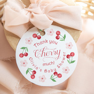 Étiquettes Cadeau Merci Cherry beaucoup Baby shower