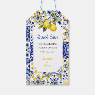 Étiquettes-cadeau Merci Citron méditerranéen Wedding shower Favorise