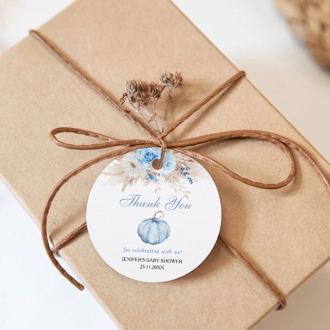 Étiquettes Cadeau Merci citrouille Baby shower (Créateur téléchargé)