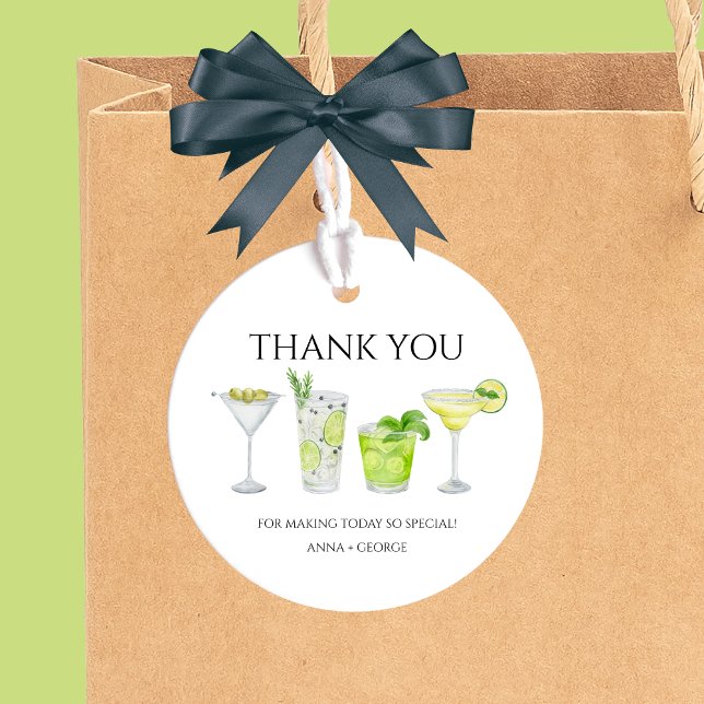 Étiquettes Cadeau Merci Cocktail Margarita Fête de Mariage pour Futu (Créateur téléchargé)