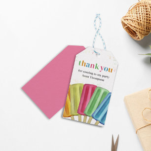 Étiquettes-cadeau Merci coloré de fête d'anniversaire