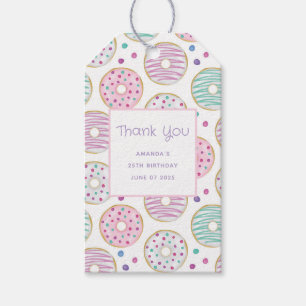 Étiquettes-cadeau Merci coloré de Motif de beigne