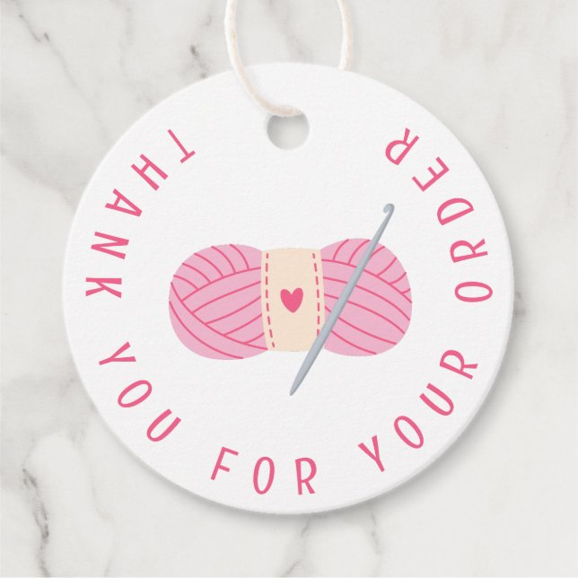 Étiquettes Cadeau Merci Crochet Crochet Pour Votre Commande (Devant)
