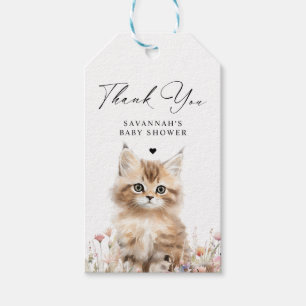 Étiquettes-cadeau Merci   Cute Kitten Baby shower Favoriser