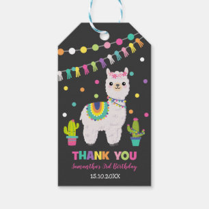 Étiquettes-cadeau Merci d'alpaga de fête d'anniversaire de lama de