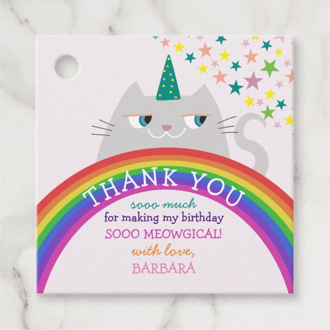 Étiquettes Cadeau Merci d'anniversaire (Devant)