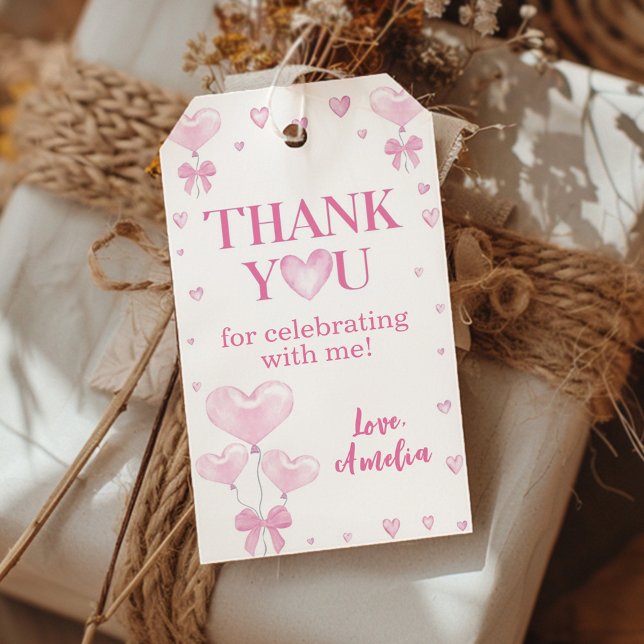 Étiquettes-cadeau Merci d'anniversaire de Saint-Valentin (Créateur téléchargé)