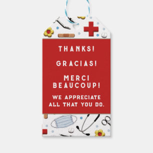 Étiquettes-cadeau Merci d'appréciation des infirmières