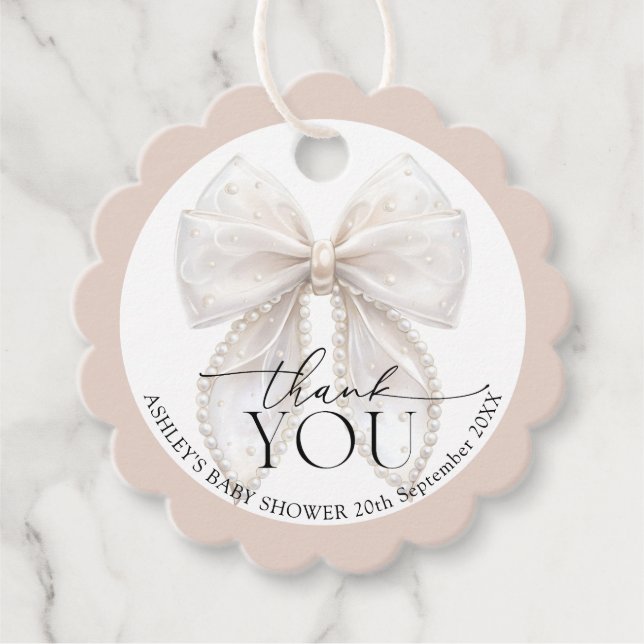 Étiquettes Cadeau Merci de Baby shower (Devant)