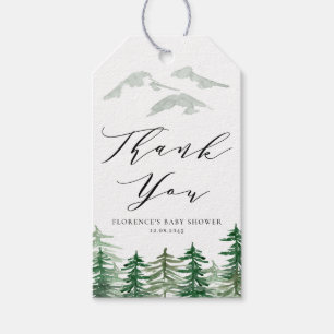 Étiquettes-cadeau Merci de Baby shower de bois aquarelle