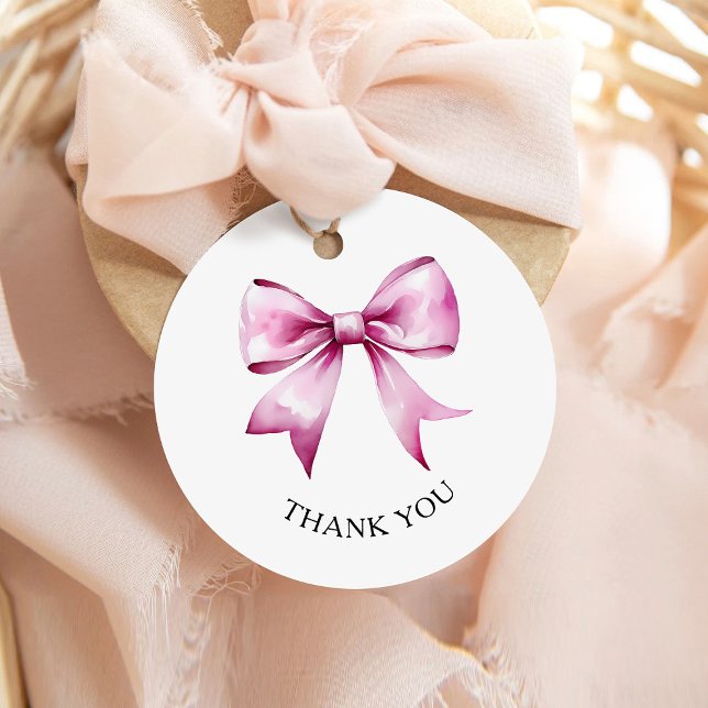 Étiquettes Cadeau Merci de Baby shower de  de la boîte rose (Créateur téléchargé)